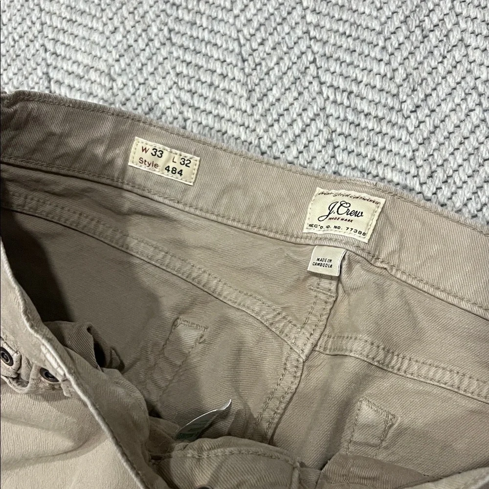J. Crew Men's 484 Stretch Slim Jeans in Khaki Tan 33x32